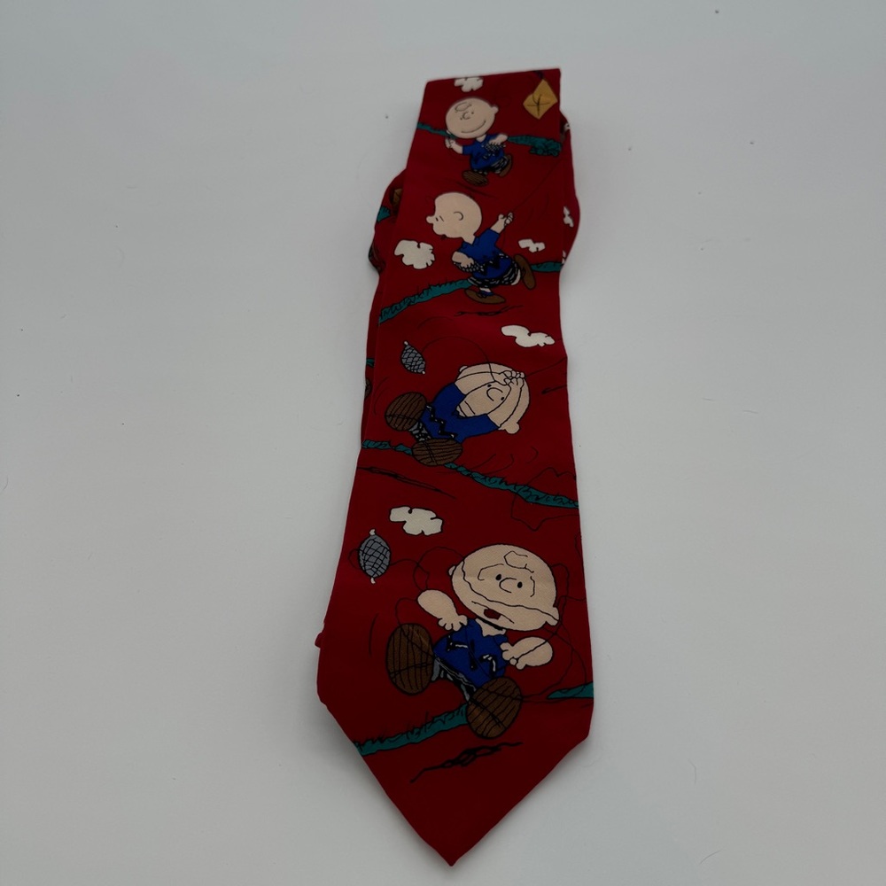 Peanuts Vibrant Red Tie with Fun Characters